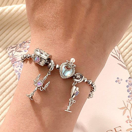 Gnoce Vintage Goblet and Perfume Bottle Heart Charm Bracelet Set_2