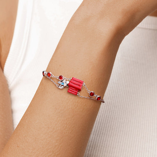 Gnoce Peanuts Snoopy Backing Onto The House Adjustable Bracelet_2