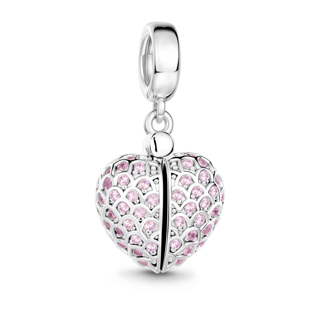 Gnoce Mom Angel Wings Heart Locket Pendant Dangle Charm_6