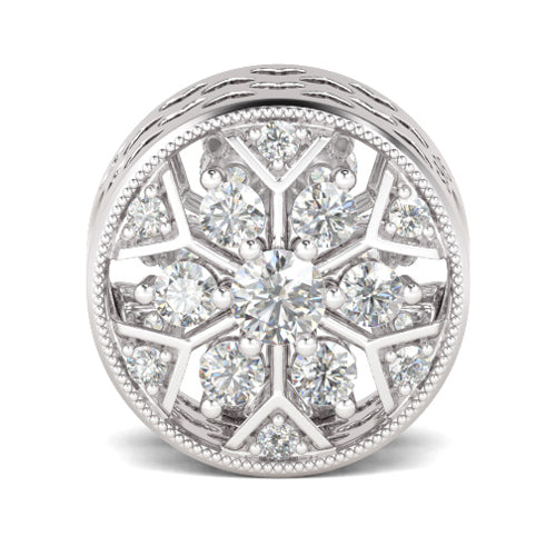Gnoce "Pure Love " Snowflake Charm Best Christmas Gift for her 925 Sterling Silver Hollow Bead Charm_1