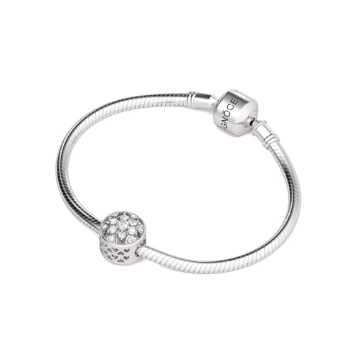 Gnoce "Pure Love " Snowflake Charm Best Christmas Gift for her 925 Sterling Silver Hollow Bead Charm_3