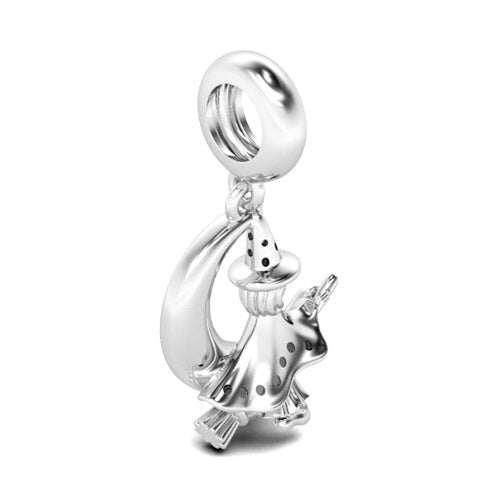 Gnoce "Moon & Magic Witch" Magic 925 Sterling Silver Little Witch Broom Charms Halloween Best Gift for Dangle, Bracelet or Necklaces_2
