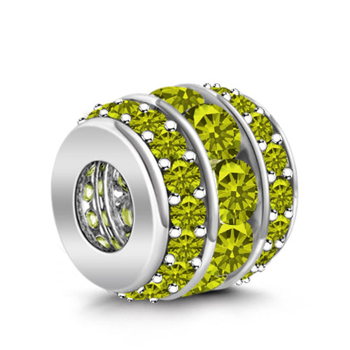 Gnoce Olivine "Lucky August" birthstone Zodiac 925 Sterling Silver Birthday Gift Crystal Bead Charm_2