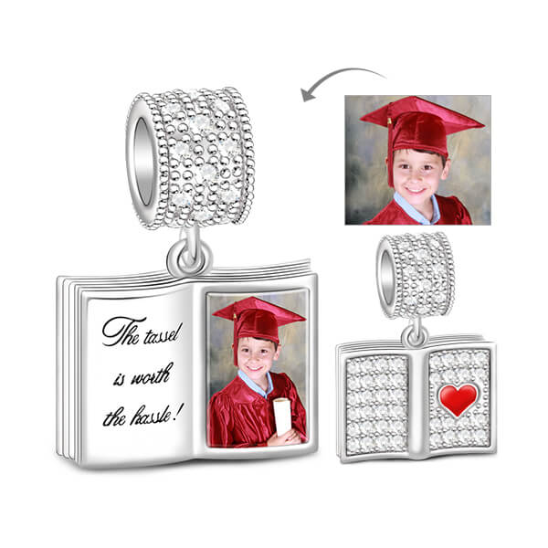 Gnoce "The Tassel Worth The Hassle" We are graduated 925 Sterling Silver Photo Charm_1