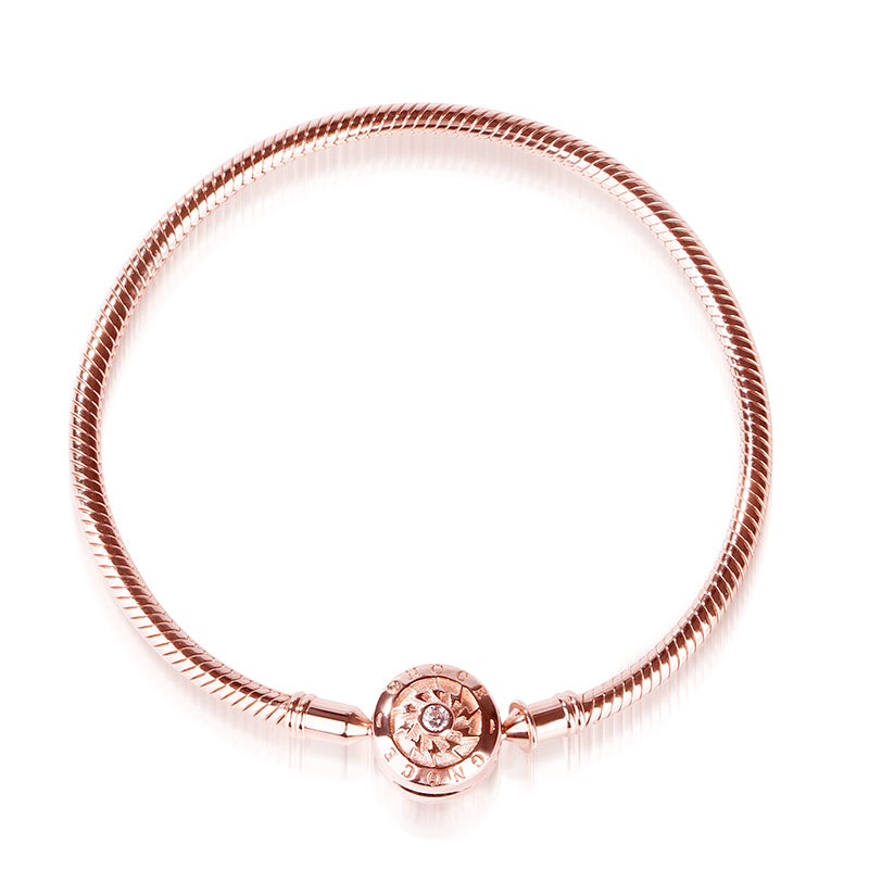 Gnoce "The Moment I Meet You" Elegant 18K Rose Gold Plated Classic Bracelet Well Made Multi Size 16CM-22CM Best Gifts For Her_3