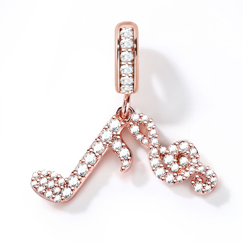 Gnoce "Music Lover" 2 Musical Note Set Pendant 925 Sterling Silver 18k Rose Gold Plated_1