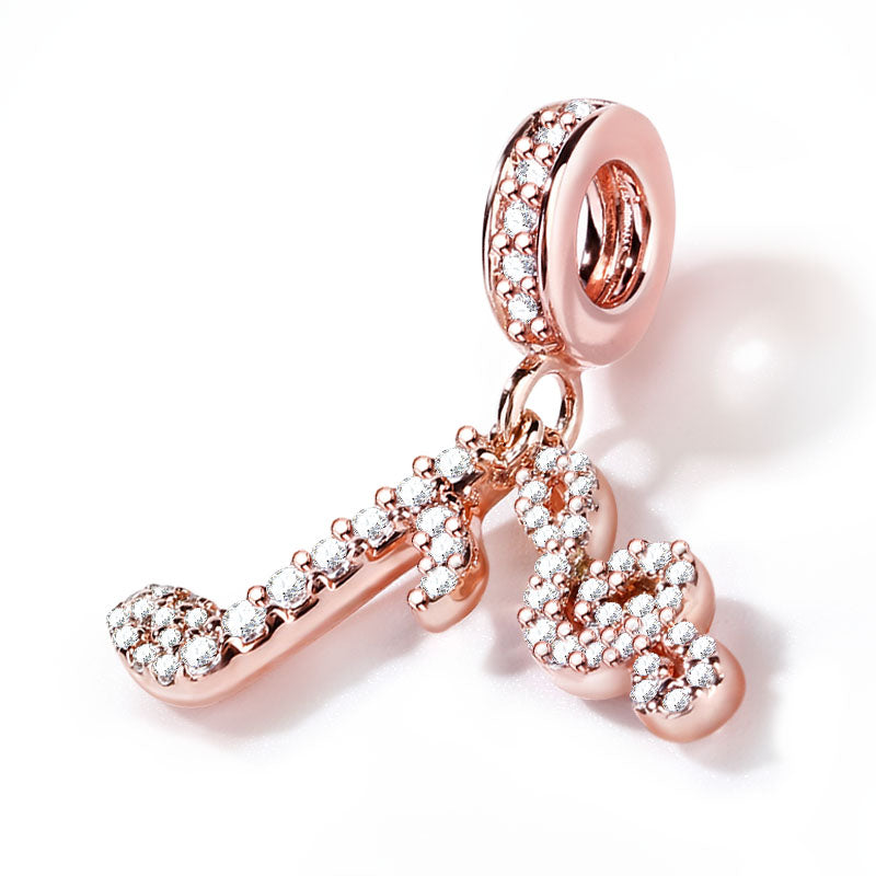 Gnoce "Music Lover" 2 Musical Note Set Pendant 925 Sterling Silver 18k Rose Gold Plated_2