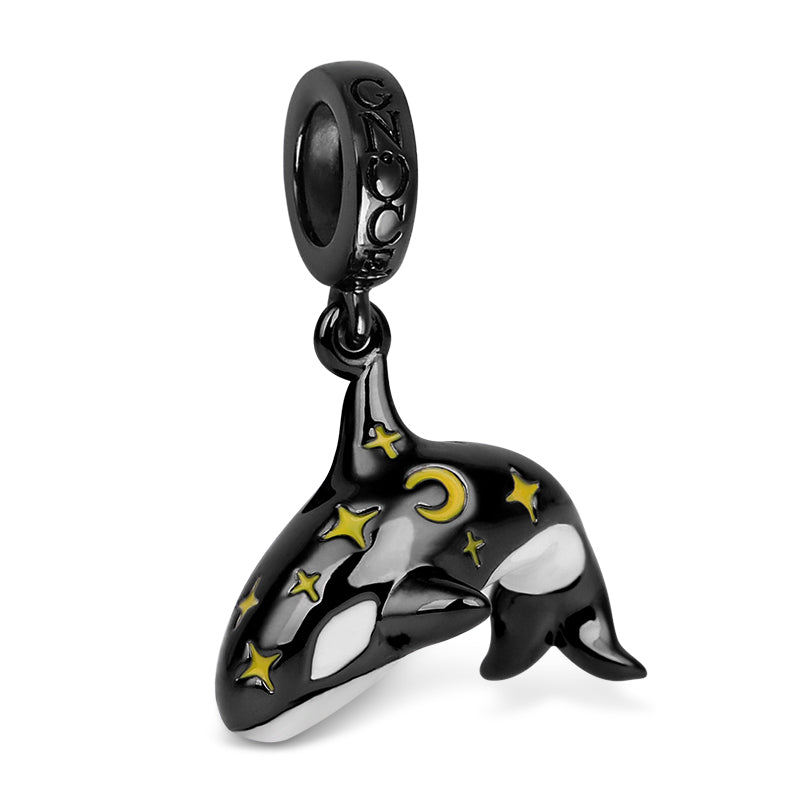 Gnoce "Ruler of the Undersea" Star Killer Whale Charm Pendant 925 Sterling Silver_2