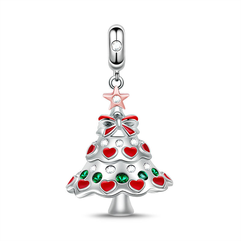 Gnoce "Happy Christmas" 925 Sterling Silver Christmas Tree Charm Pendant For Christmas Gift_1