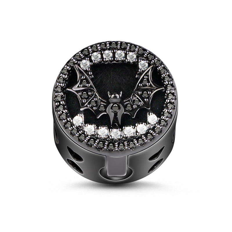 Gnoce "Dancing With Danger" Bat Charm Essential Oil Diffuser Jewelry Aromatherapy S925 Sterling Silver Bead Black Plated_1