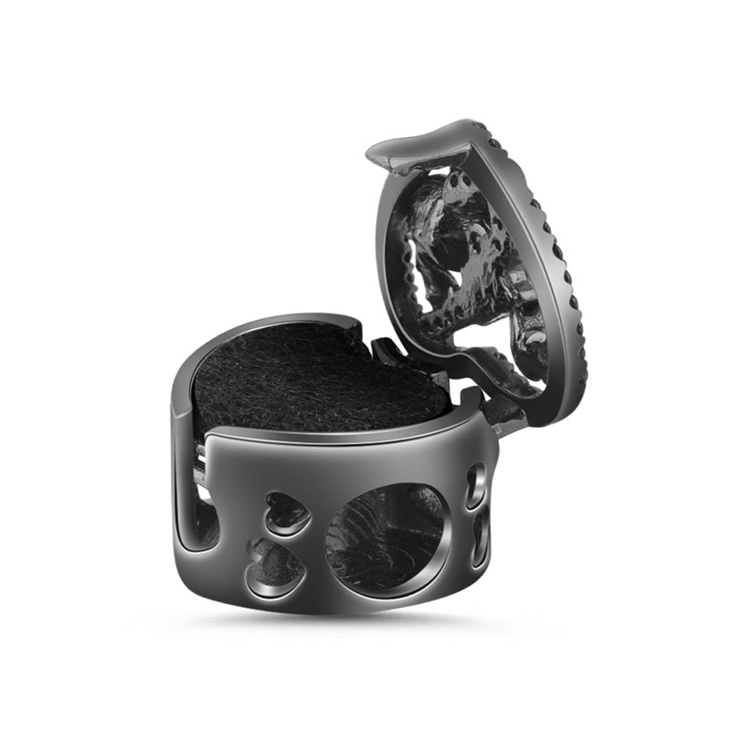 Gnoce "Guns and Roses" Essential Oil Diffuser Charm Aromatherapy S925 Sterling Silver Bead Black Plated_2