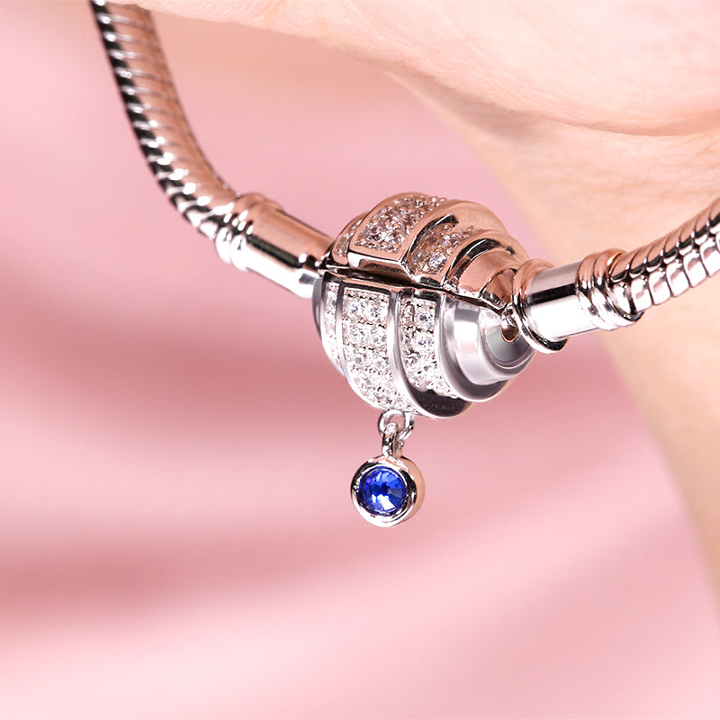 Gnoce "Love You Till Death" Birthstone Personalized Bracelet Sterling Silver With Cz_4