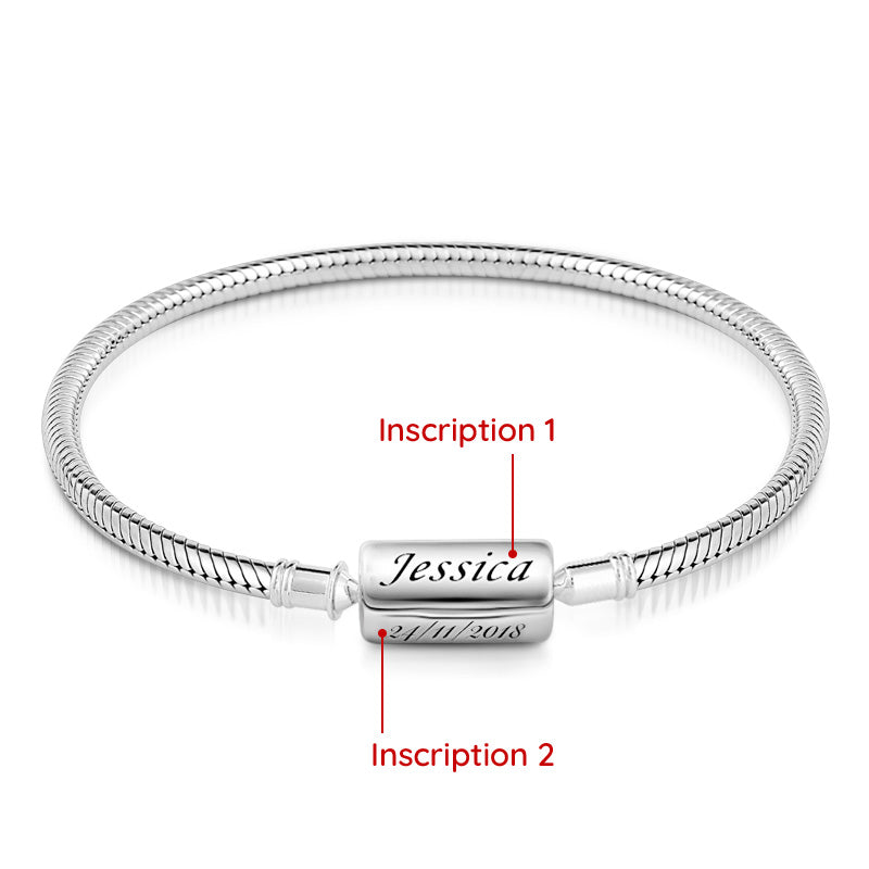 Gnoce "Your Name My Surname" Engravable Name Bracelet Sterling Silver For Girlfriend_3