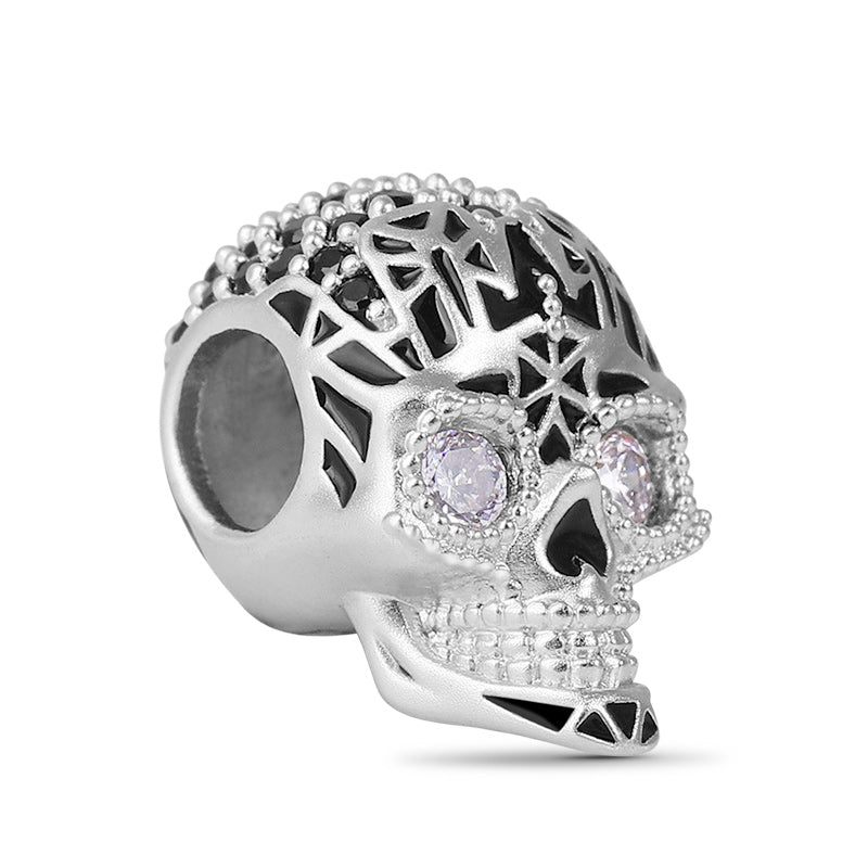 Punk Skull Charm Bead 925 Sterling Silver_2