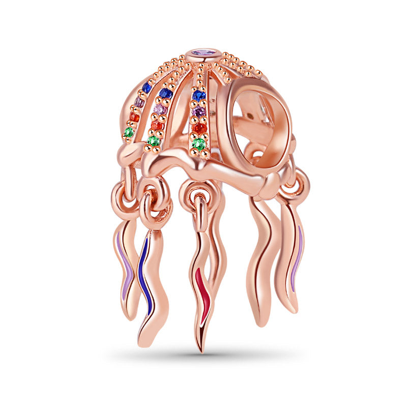 Jellyfish Charm Bead Rose Plated 925 Sterling Silver_2