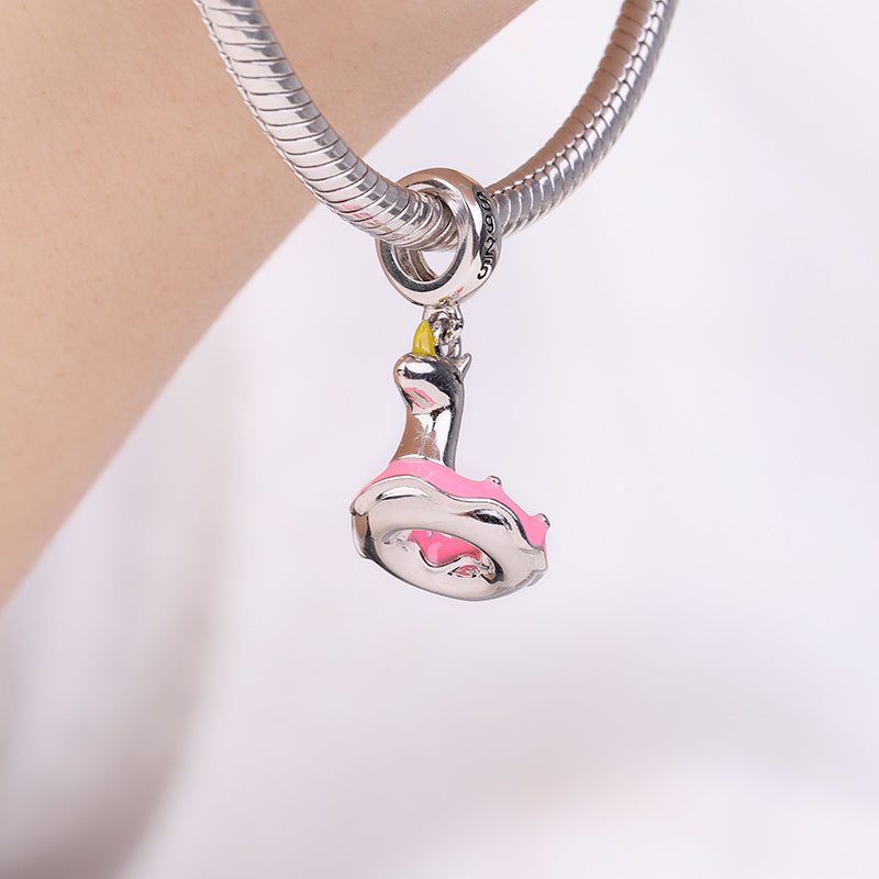 Gnoce "Dream Amusement Park" Colorful Unicorn Lifebuoy Donut Charm Pendant 925 Sterling Silver_3