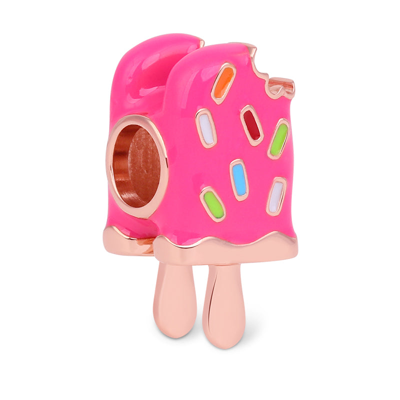 Gnoce "Luscious allurement " Popsicle Ice Cream Charm Bead Rose Gold Plated 925 Sterling Silver_2