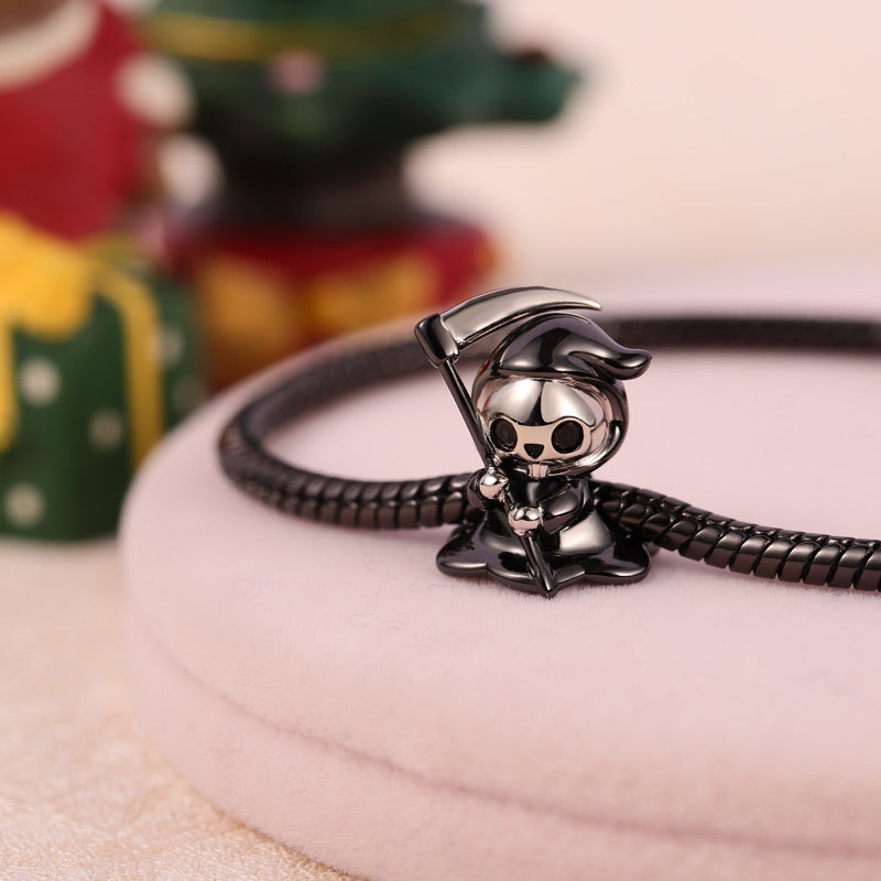Grim Reaper Charm Bead Sterling Silver Black Plated_2