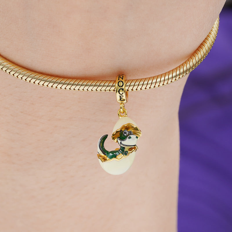 Newborn Dinosaur Pendant Dangle Charm Sterling Silver 18k Gold Plated_3