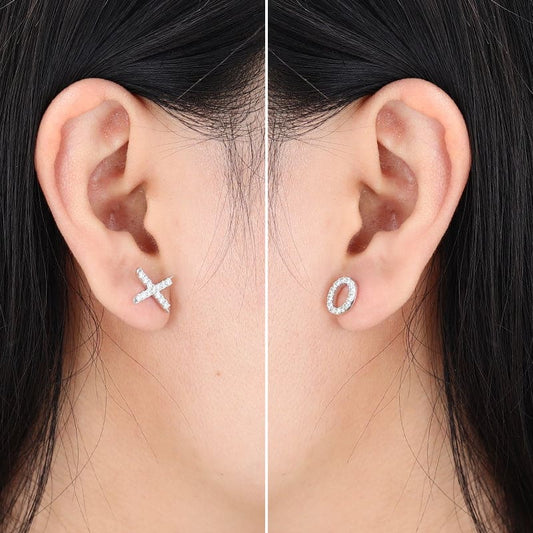XO Stud Earrings with Sterling Silver_3
