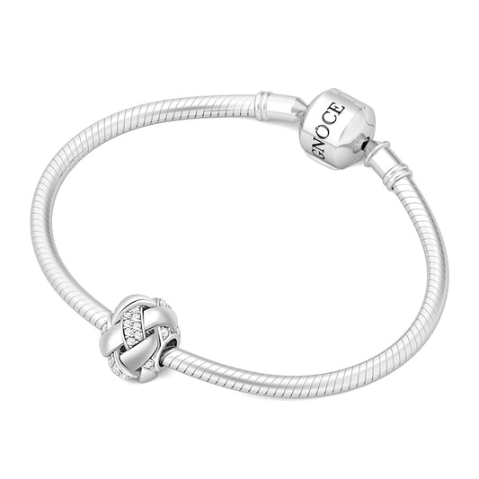 Gnoce "Interwoven love" 925 Sterling Silver Charm with Cubic Zirconia Handcrafted to Your Bracelet or Necklace_3