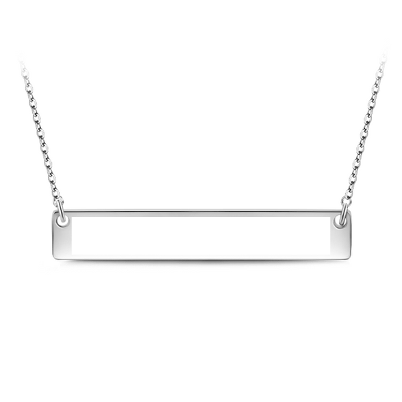 Silver Bar Necklace 925 Sterling Silver Pearl Chain