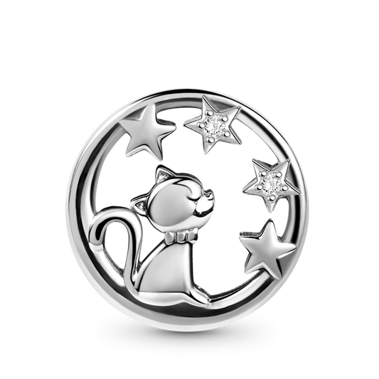 Gnoce Lovely Cat Stars Diamonds Charm_1