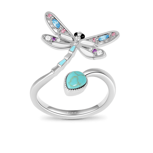 Turquoise Dragonfly Adjustable Ring_1
