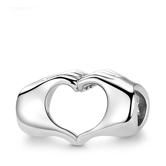 Gnoce 'Forever in Our Hearts' 925 Sterling Silver Finger with Heart Bead Charm Mother's Day Gift_1