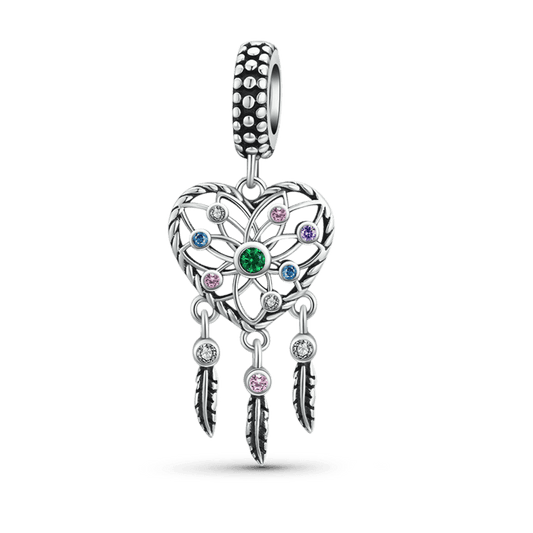 Colorful Dreamcatcher Pendant Dangle Charm Sterling Silver_1
