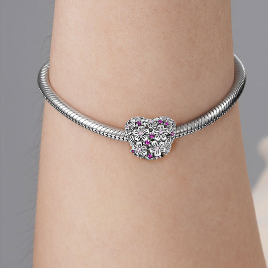 Cherry Blossoms Charm Bead 925 Sterling Silver_3