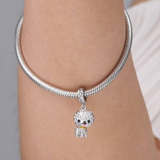 Gnoce Bichon Puppy Pendant Dangle Charm Sterling Silver_3