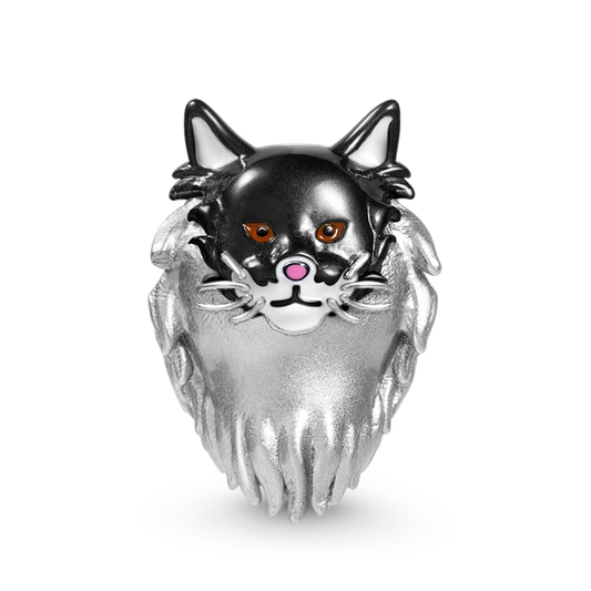 Maine Coon Cat Charm Bead Sterling Silver_1