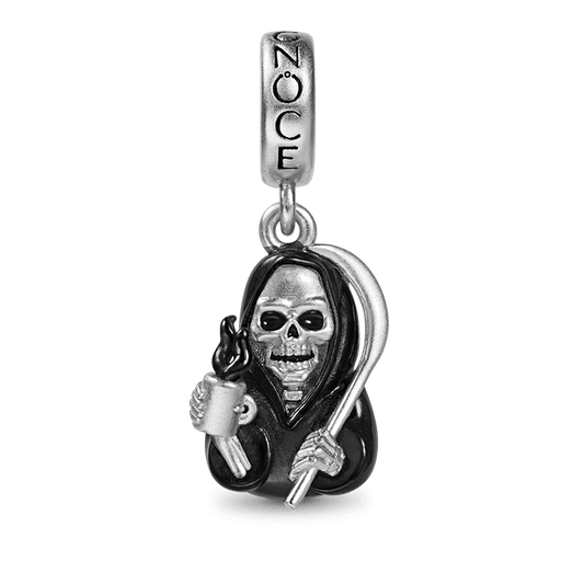 Grim Reaper Death Skull Pendant Dangle Charm 925 Sterling Silver_1