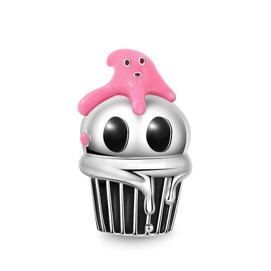 Skull Cupcake Charm Bead 925 Sterling Silver_1