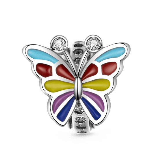 Colorful Butterfly Stopper for Charm Bracelets 925 Sterling Silver with Fine Enamels_1