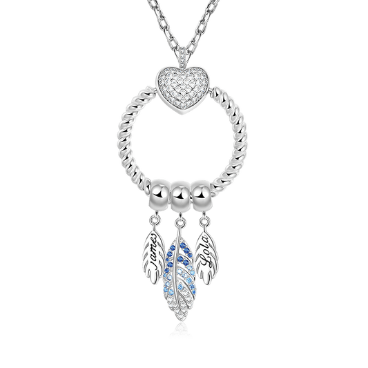 Openable O Pendant with Personalized Feathers Dangle Necklace 925 Sterling Silver_1