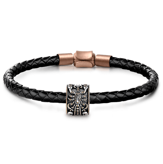 Scorpion Men's Vintage Bead S925 Sterling Silver with Gift Copper Black Leather Men's Bracelet Jewelry for Men_1