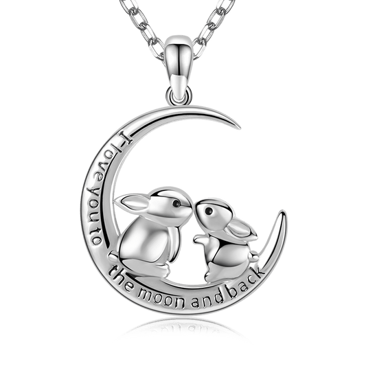 Gnoce "I Love You To The Moon & Back" Necklace Sterling Silver Mother's Day Gift_1
