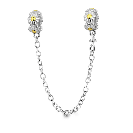 Daisy Wreath Safety Chain 925 Sterling Silver_1
