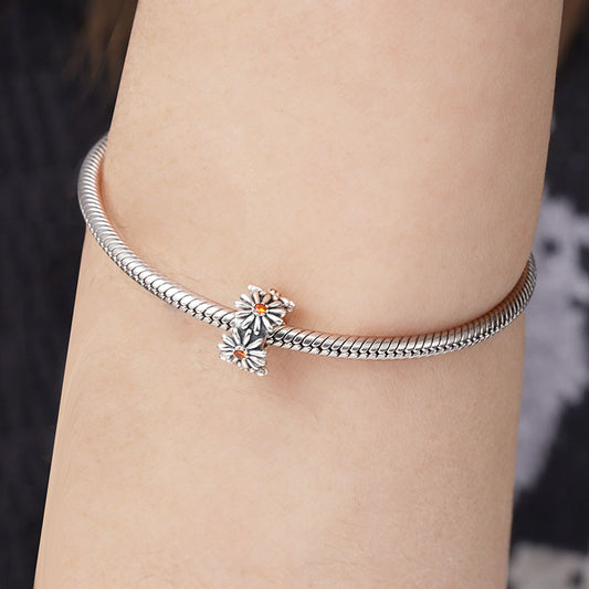 Daisy Wreath Stopper for Charm Bracelets 925 Sterling Silver_3