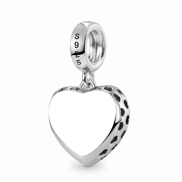 Engravable Birthstone Heart Pendant Dangle Charm 925 Sterling Silver