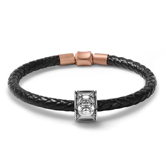 Satsuma Vintage Bead S925 Sterling Silver with Gift Copper Black Leather Men's Bracelet Jewelry for Men_1