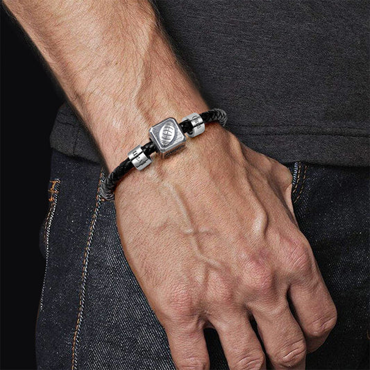 Football Vintage Bead & Customized Classic Beads S925 Sterling Silver with Gift Copper Black Leather Men's Bracelet Jewelry for Men_6