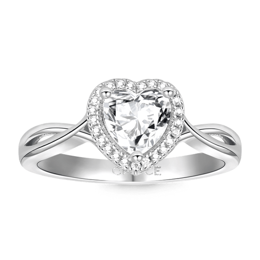 Gnoce Sparkling Twisted Promise Heart Ring_1