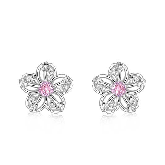 Gnoce Sparkling Cherry Blossoms Stud Earrings_1