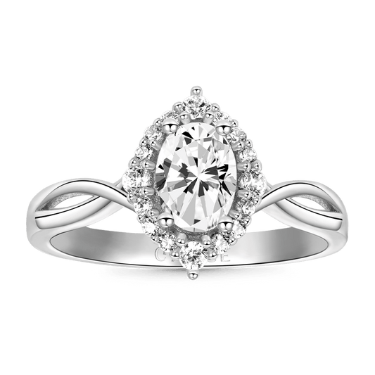 Gnoce Sparkling Four Prong Oval Halo Engagement Ring_1