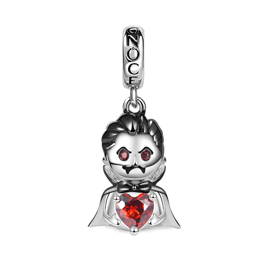 Vampire Embraces Heart Gemstone Pendant Dangle Charm 925 Sterling Silver Black Plated_1