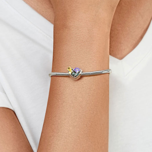 Gnoce Birthstone Flower Hollow Heart Charm_5