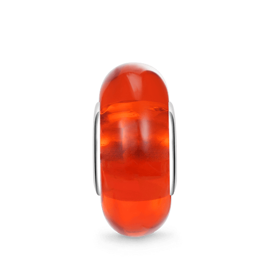 Gnoce Natural Orangered Stone Heart Hole Charm_1